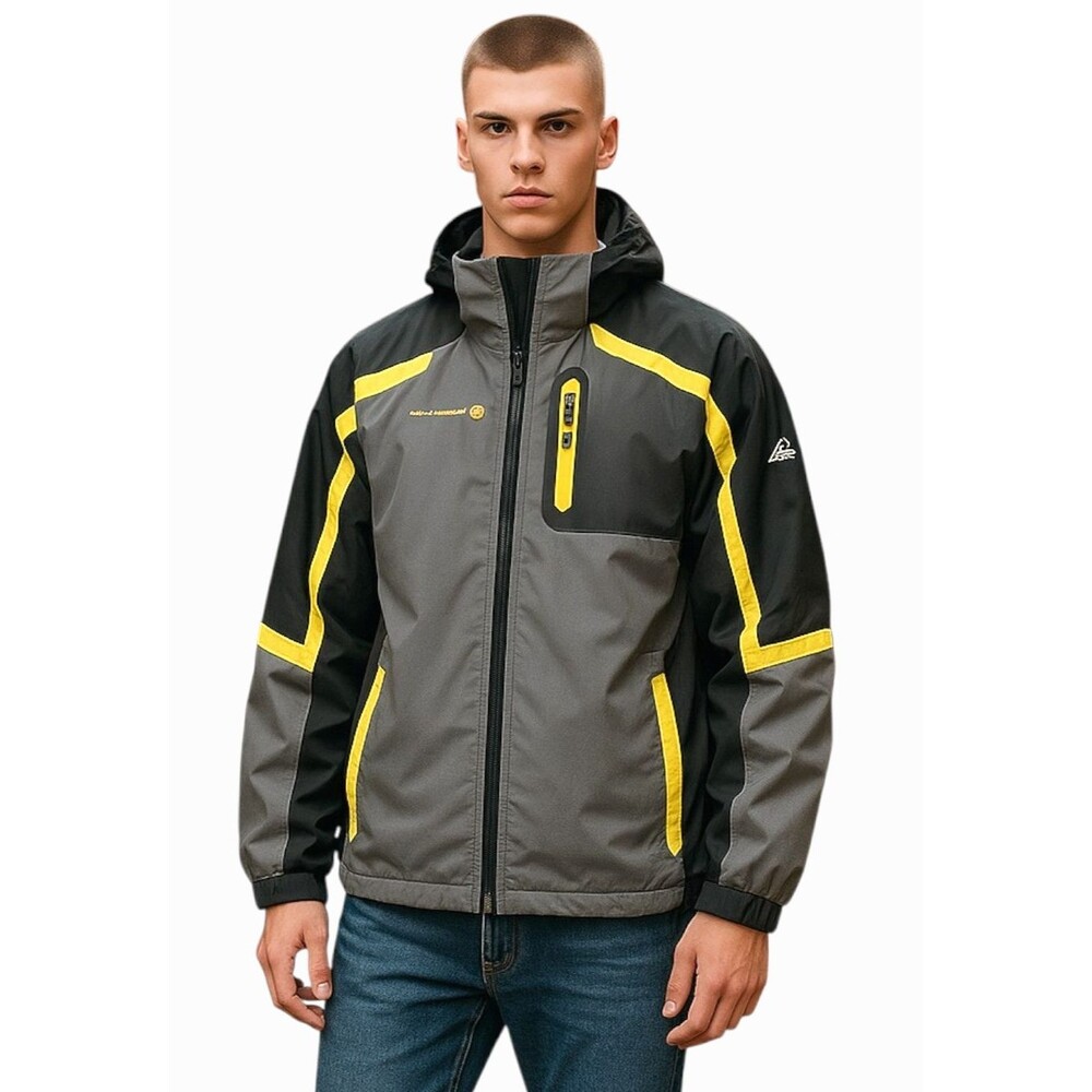 Free Country FCXtreme Men's L Ski Snowboard Jacket Gray Yellow Gorpcore